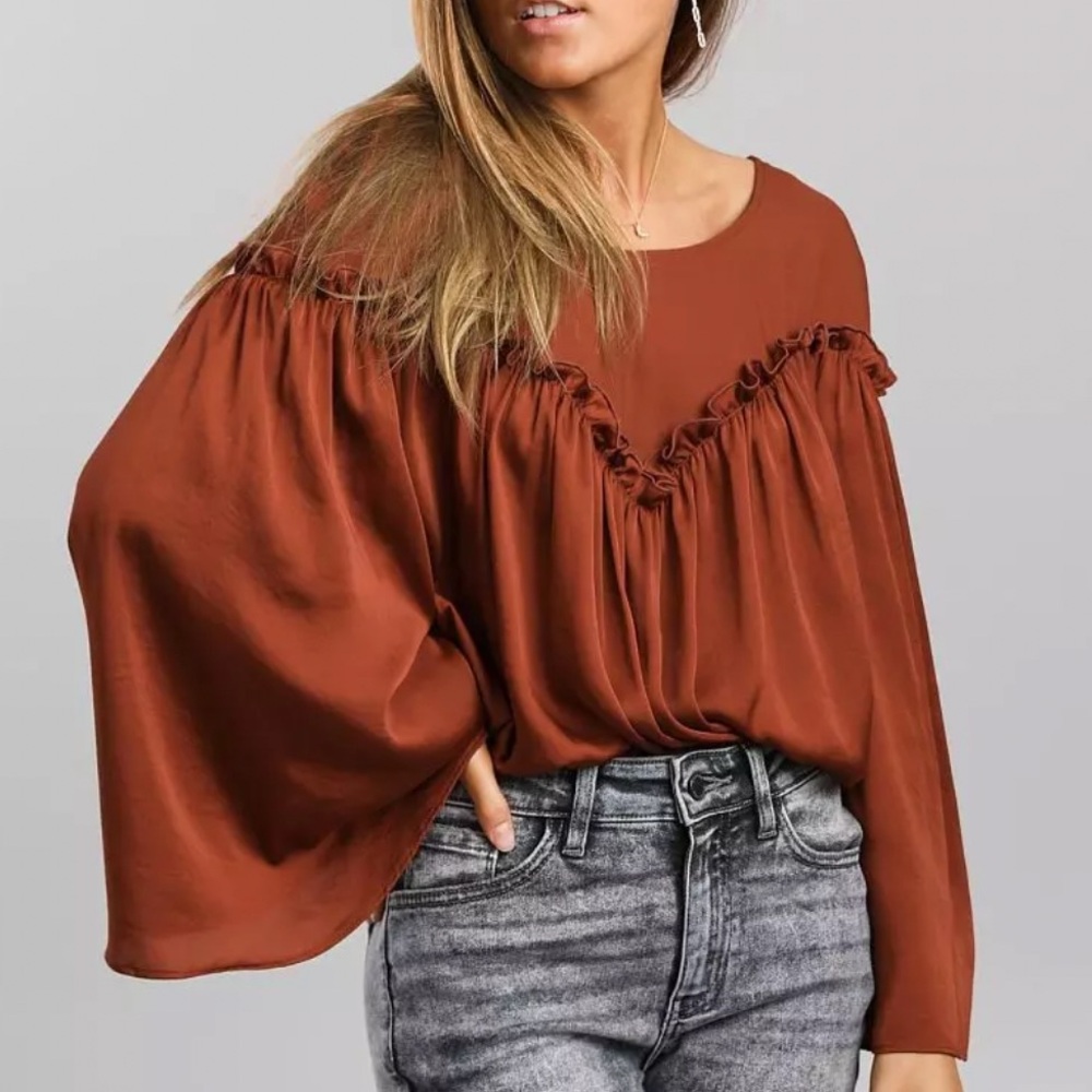 Free people: Elegant Burnt Orange Women's Top